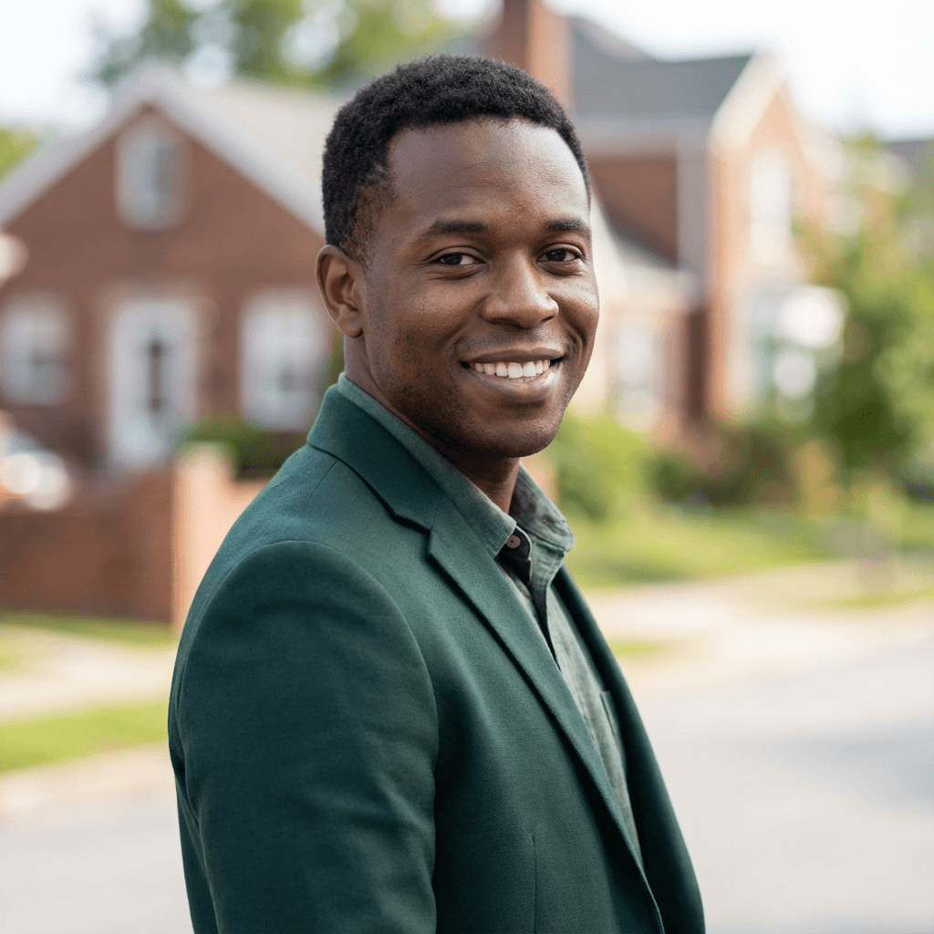 Marcus Webb smiling in Crown Heights